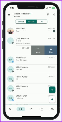 App móvil de Smart by GHL — Conversaciones unificadas en tu celular